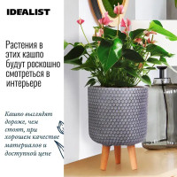 Кашпо для цветов Idealist Lite Ханни HON-CLNDR-G-25 ø25 h34 см v9.1 л фиберстоун серый