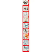 Сверло спиральное по металлу HSS-Co KWB 248625 2.5x57 мм