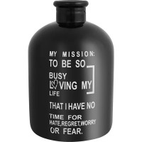 Ваза бутыль My Mission стекло черная глянцевая 17 см