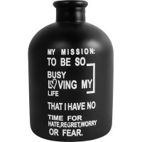 Ваза бутыль My Mission стекло черная матовая 17 см