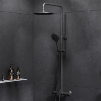 Душевая стойка AM.PM Moxie F079M522, с термостатом, 3 режима, цвет черный