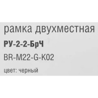 Рамка для розеток и выключателей IEK Brite 2 поста стекло цвет черный