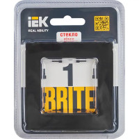 Рамка для розеток и выключателей IEK Brite 1 пост стекло цвет черный