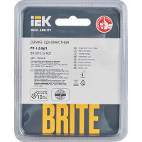 Рамка для розеток и выключателей IEK Brite 1 пост стекло цвет черный