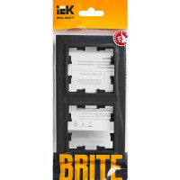 Рамка для розеток и выключателей IEK Brite 2 поста цвет графит