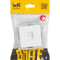 Компьютерная розетка встраиваемая IEK Brite РК11-БрБ RJ45 UTP cat 6 цвет белый