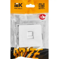 Компьютерная розетка встраиваемая IEK Brite РК10-БрБ RJ45 UTP cat 5e цвет белый