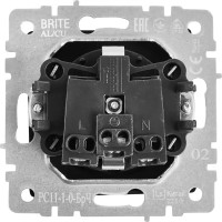 Розетка встраиваемая IEK Brite РС11-1-0-БрЧ с заземлением цвет черный