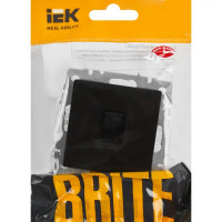 Компьютерная розетка встраиваемая IEK Brite РК10-БрЧ RJ45 UTP cat 5e цвет черный