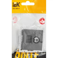 Розетка TV двойная встраиваемая IEK Brite РТВ/РК12-БрГ RJ45 UTP cat 5e цвет графит