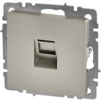 Компьютерная розетка встраиваемая IEK Brite РК10-БрС RJ45 UTP cat 5e цвет сталь