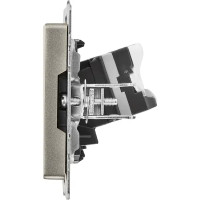 Компьютерная розетка встраиваемая IEK Brite РК10-БрС RJ45 UTP cat 5e цвет сталь