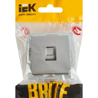 Компьютерная розетка встраиваемая IEK Brite РК10-БрС RJ45 UTP cat 5e цвет сталь