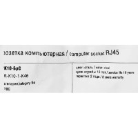 Компьютерная розетка встраиваемая IEK Brite РК10-БрС RJ45 UTP cat 5e цвет сталь