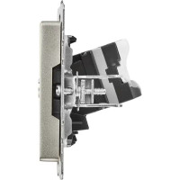 Розетка TV двойная встраиваемая IEK Brite РТВ/РК12-БрС RJ45 UTP cat 5e цвет сталь