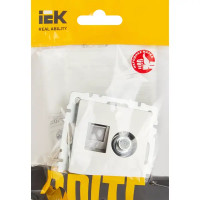 Розетка TV двойная встраиваемая IEK Brite РТВ/РК12-БрС RJ45 UTP cat 5e цвет сталь