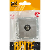 Розетка TV встраиваемая оконечная IEK Brite РТВ11-0-БрС цвет сталь