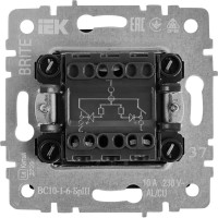 Выключатель встраиваемый IEK Brite 2 клавиши с индикатором цвет бежевый