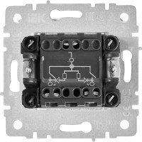 Выключатель встраиваемый IEK Brite 2 клавиши с индикатором цвет белый