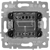 Выключатель встраиваемый IEK Brite 2 клавиши цвет белый