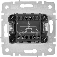 Выключатель встраиваемый IEK Brite 2 клавиши с индикатором цвет черный