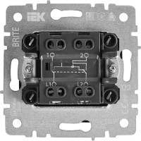 Выключатель перекрестный встраиваемый IEK Brite 1 клавиша цвет черный