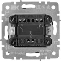 Выключатель встраиваемый IEK Brite 2 клавиши цвет графит