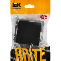 Выключатель проходной встраиваемый IEK Brite 1 клавиша цвет графит