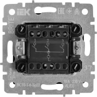 Выключатель встраиваемый IEK Brite 3 клавиши цвет сталь