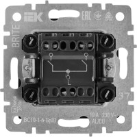 Выключатель встраиваемый IEK Brite 2 клавиши цвет сталь