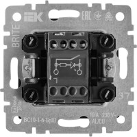 Выключатель встраиваемый IEK Brite 1 клавиша с индикатором цвет сталь