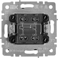 Выключатель перекрестный встраиваемый IEK Brite 1 клавиша цвет сталь