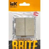 Выключатель встраиваемый IEK Brite жалюзи цвет шампань