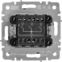 Выключатель встраиваемый IEK Brite 3 клавиши цвет шампань