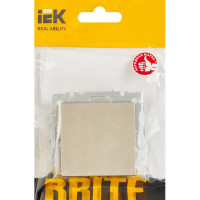 Выключатель встраиваемый самовозвратный IEK Brite 1 клавиша цвет шампань