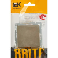 Выключатель встраиваемый IEK Brite 1 клавиша цвет шампань