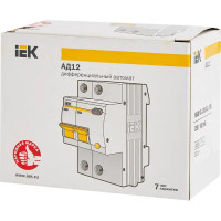 Дифференциальный автомат IEK АД12 2P C50 А 100 мА 4.5 кА AC MAD10-2-050-C-100