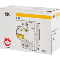 Дифференциальный автомат IEK АД12 2P C63 А 100 мА 4.5 кА AC MAD10-2-063-C-100