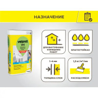 Шпаклевка цементная влагостойкая Vetonit VH 20 кг