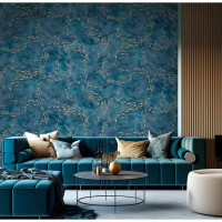 Обои флизелиновые Wallsecret Caribs синие 1.06 м 8766-27