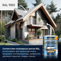 Грунт-эмаль 3 в 1 Hammerite глянцевая цвет белый RAL9003 5 л