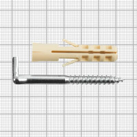 Крюк-шуруп L-образный 6x65 мм, нейлон 2 шт.