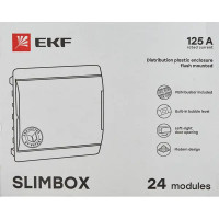 Щит распределительный встраиваемый EKF Proxima SlimBox ЩРВ-П-24 24 модуля IP41 пластик