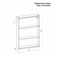 Шкаф зеркальный подвесной Line с LED-подсветкой 50x80 см цвет черный