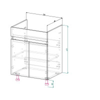 Тумба под раковину Cube 60 см напольная эмаль цвет белый глянец/дуб вотан