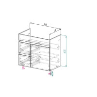 Тумба под раковину Cube 80 см напольная эмаль цвет белый глянец/дуб вотан