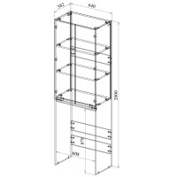 Шкаф для стиральной машины Cube 200x64 см цвет графит матовый/дуб вотан