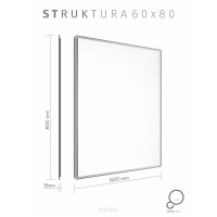 Зеркало для ванной Struktura 60x80 см цвет серый