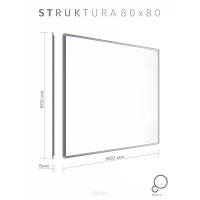 Зеркало для ванной Omega Glass Struktura 80x80 см цвет серый