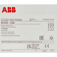 Автоматический выключатель ABB SH203 3P C40 А 6 кА